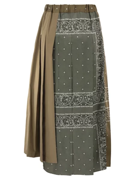 Fustă Weekend Max Mara din țesătură twill verde