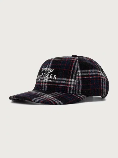 Tommy Hilfiger čiapka so šiltom pánska s vlnou čierna