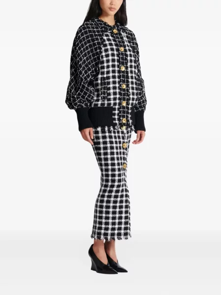 Geacă bomber Balmain din tweed negru