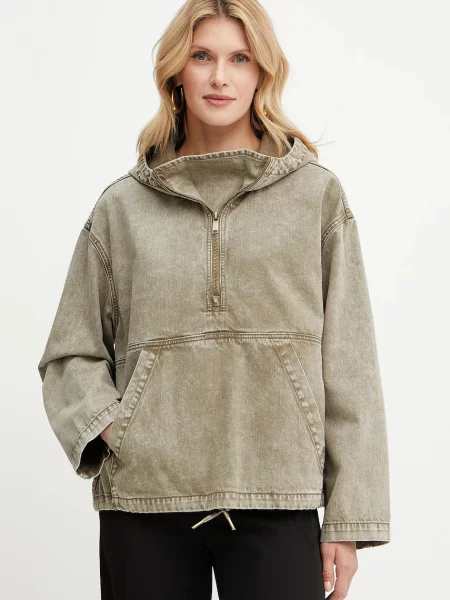 MICHAEL Michael Kors hanorac din denim cu glugă uni verde