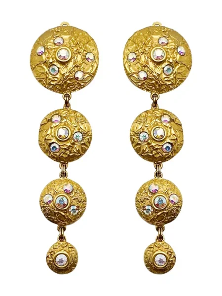 Cercei Jennifer Gibson Jewellery de cristal auriu