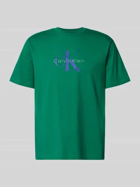 T-shirt z nadrukiem z logo i okrągłym dekoltem Calvin Klein Jeans