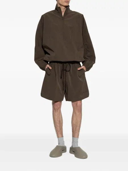 Суичър с цип Fear Of God Essentials бродиран кафяво