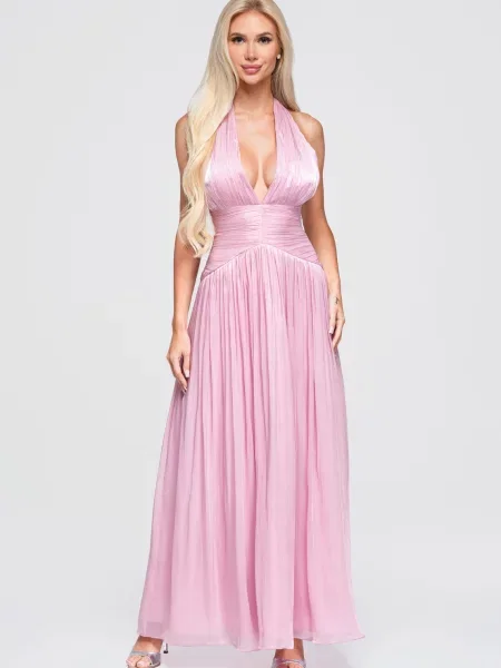 Rochie maxi Edoti roz