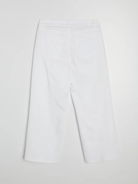 Wide leg джинси з ефектом прання Plus size білий