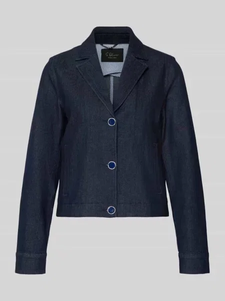 Krój regular fit krótki żakiet z denimu S.oliver Black Label niebieska