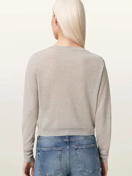 AllSaints Pulover DEETZ negru / alb lână bej