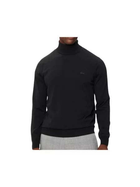 Sweter wełniany Lacoste wełniany czarny