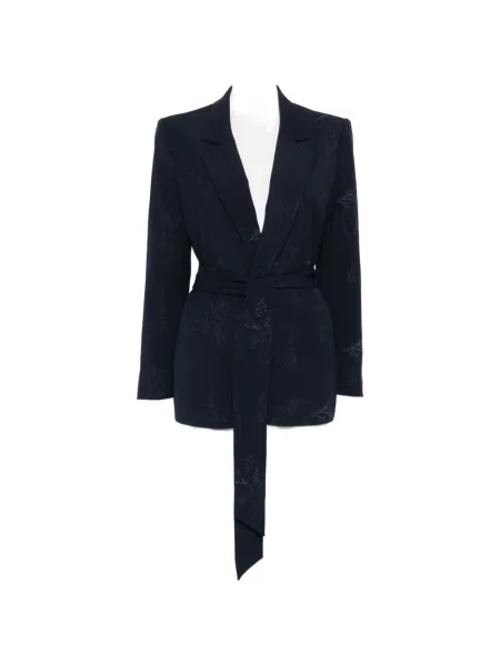 Geacă Twinset cu model floral cu legături albastru