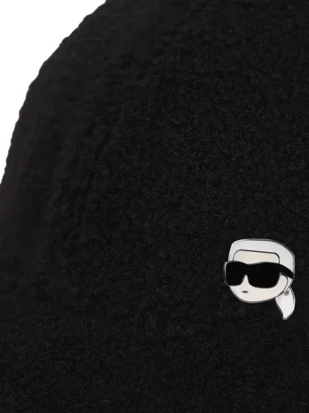 Șapcă Karl Lagerfeld din piele de oaie negru