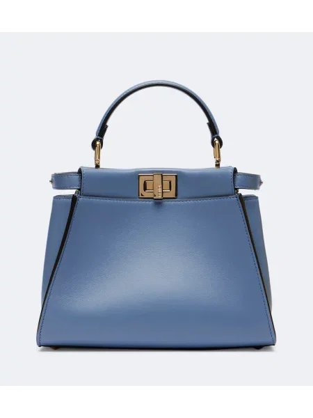 Top Fendi din piele albastru