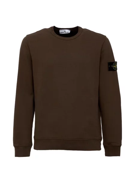 Hanorac din fleece Stone Island din fleece cu strasuri maro