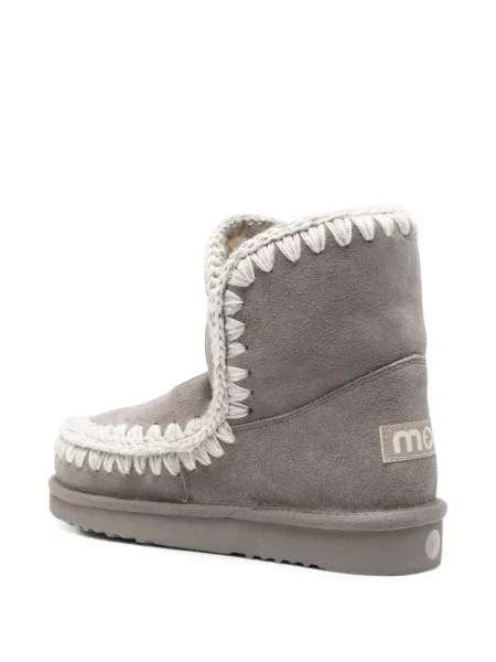 Botine Mou din piele de oaie gri