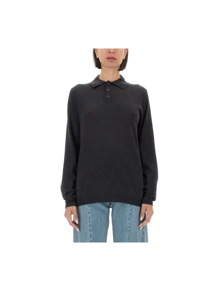 Sweter Maison Margiela wełniany z długim rękawem szary