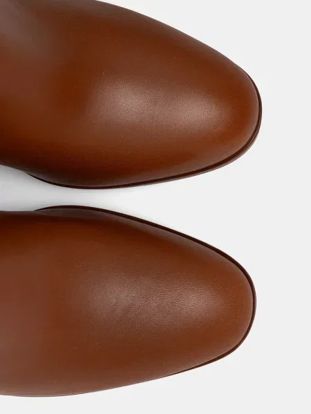 Кожаные сапоги Lauren Ralph Lauren коричневые
