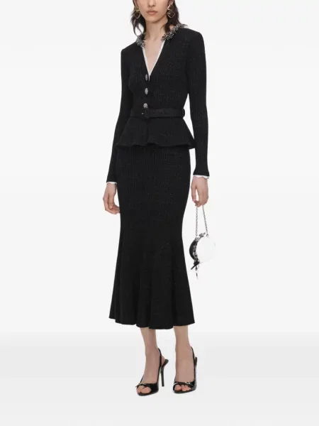 Rochie midi Self-portrait tricotate negru