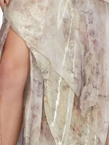 Fustă Ralph Lauren Collection cu model floral cu volane