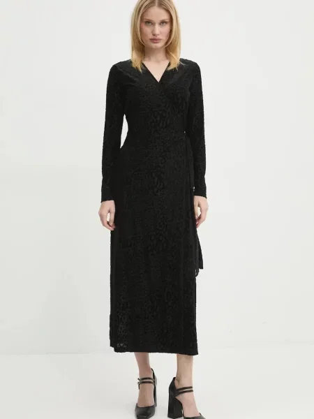 Сукня Never Fully Dressed Willow Wrap Dress maxi пряма чорний