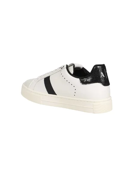 Sneakersy Armani Exchange skórzane z okrągłym noskiem białe