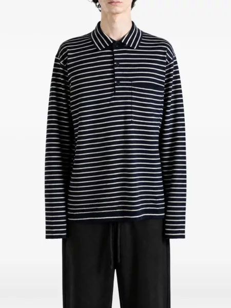 Lung tricou polo The Elder Statesman albastru