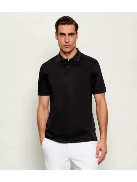 Tricou polo Boss Black negru