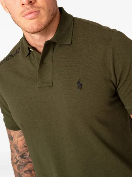 Slip de baie Polo Ralph Lauren cu broderie din piele de căprioară în carouri albastru