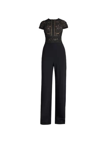 Salopetă Tadashi Shoji din dantelă negru