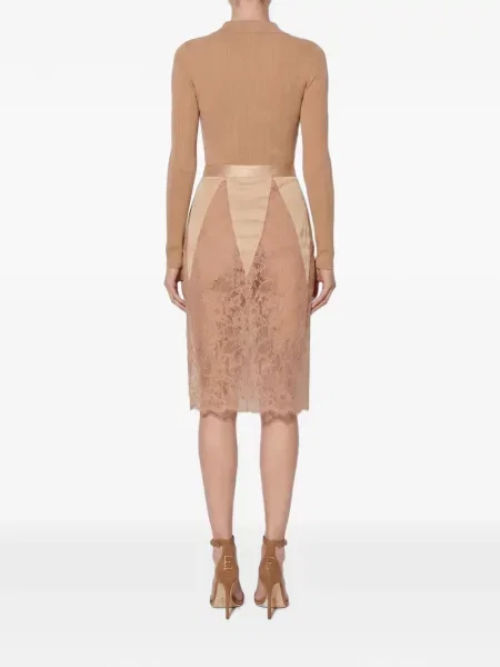 Fustă Elisabetta Franchi cu model floral din dantelă