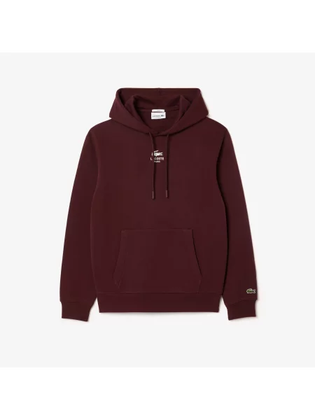Bluza z kapturem Lacoste czerwona