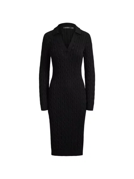 Lung rochie midi Lauren Ralph Lauren tricotate negru