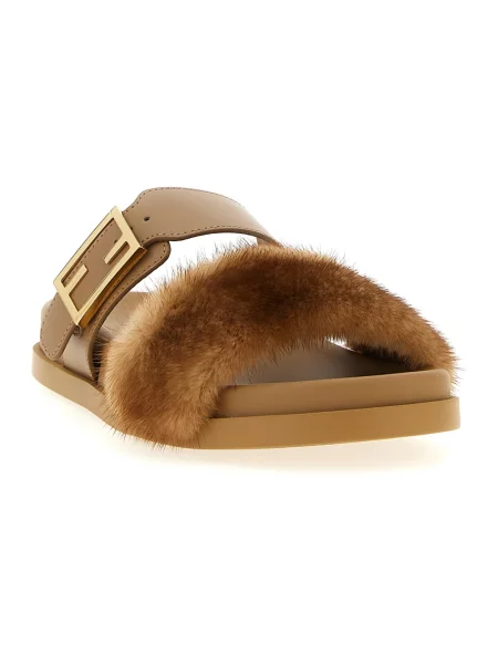 Klapki Fendi brązowe