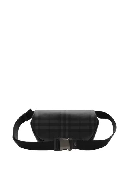 Cu centură curea Burberry în carouri negru