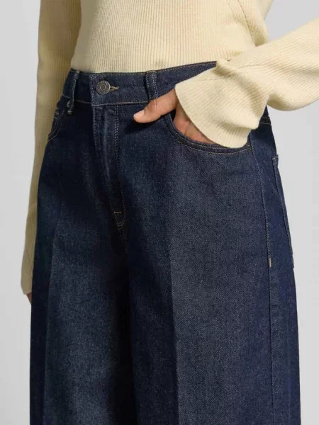 Jeansy o kroju relaxed fit z czystej bawełny Myon granatowe