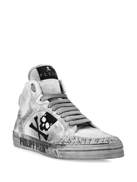 Sneakerși Philipp Plein cu tepi alb