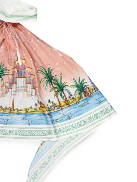 Top Casablanca cu imagine cu gât halter roz