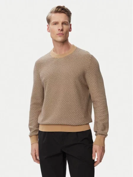 BOSS sweter H-Lofranco brązowy