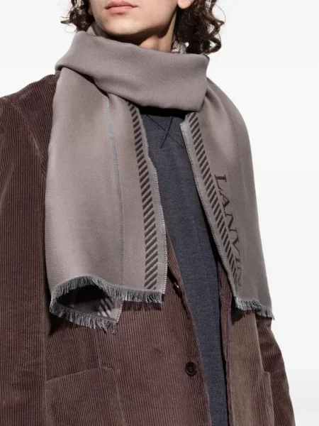Fular Lanvin cu franjuri gri
