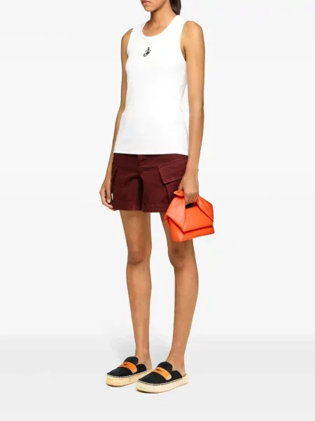 Pantaloni scurți cargo Jw Anderson din țesătură twill roșu
