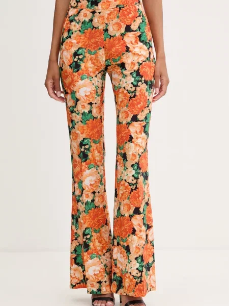 Pinko pantaloni evazați flare pentru femei cu vâscoză portocaliu