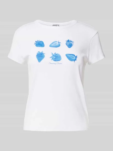 T-shirt z nadrukowanym motywem Jake*s Casual biała