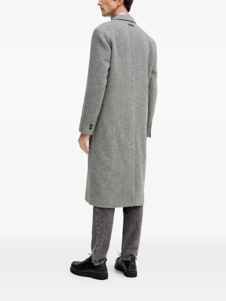 Palton Trussardi cu model herringbone gri