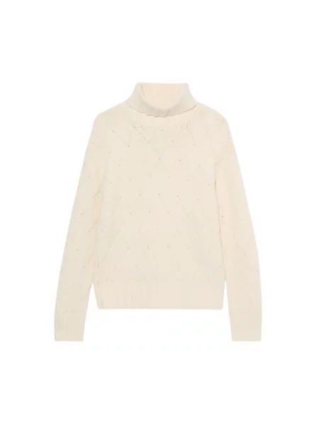 Sweter z golfem Brooks Brothers wełniany do golfa biały