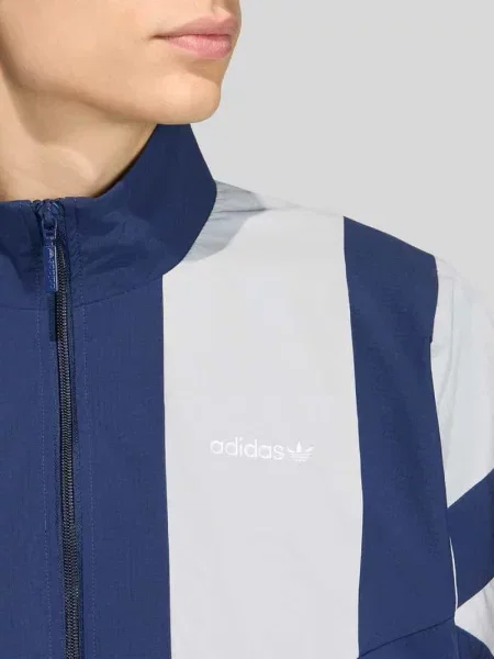Bluza rozpinana o kroju relaxed fit z wyhaftowanym logo Adidas Originals granatowa