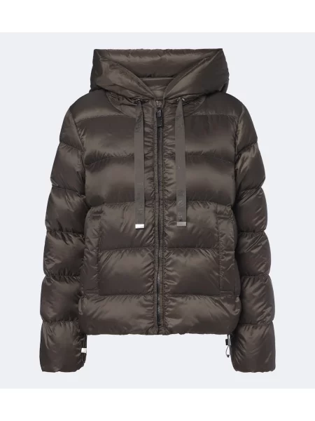 Geacă cu puf Max Mara cu glugă verde