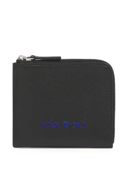 Portofel Marni cu broderie negru