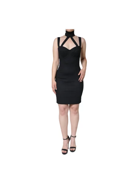 Sukienka mini Dolce And Gabbana w serca czarna