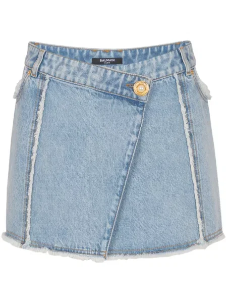 Fustă din denim Balmain albastru