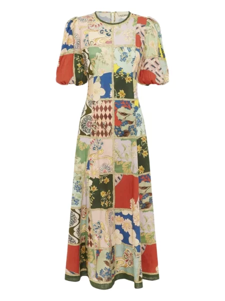 Sukienka midi Alemais do kolan garniturowa zielona