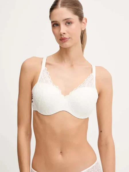 Сутиен Chantelle Floral Touch от дантела с изчистен дизайн бяло