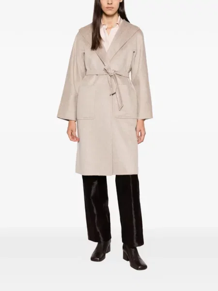 Cu centură palton Max Mara cu glugă